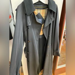 Burberry Vintage Black Long Trench Coat